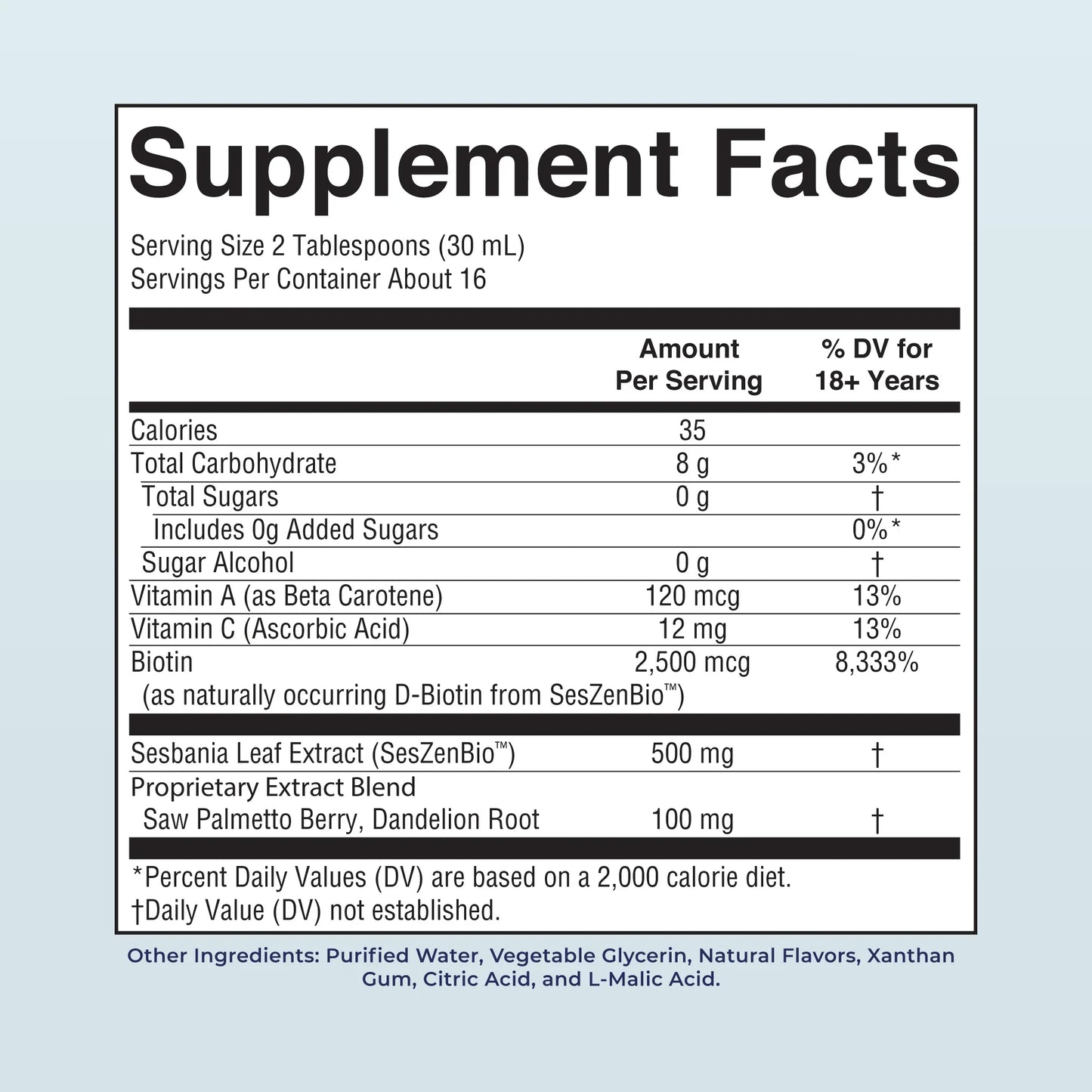 MARYRUTH'S Daily Liquid Hair Formula | With 500 mg SesZenBio™ + 2,500 mcg Biotin | Vitamin C | Thicker, Stronger Hair for Women | Hair, Skin, & Nail Health | Collagen Production | 16 Fl Oz